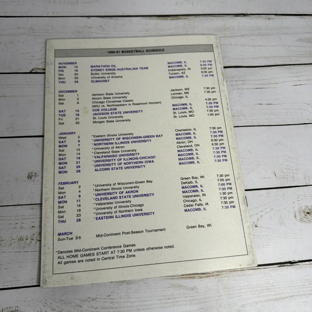 1990-91 Basketball Press Guide Class Act Fighting Leathernecks Western illinois
